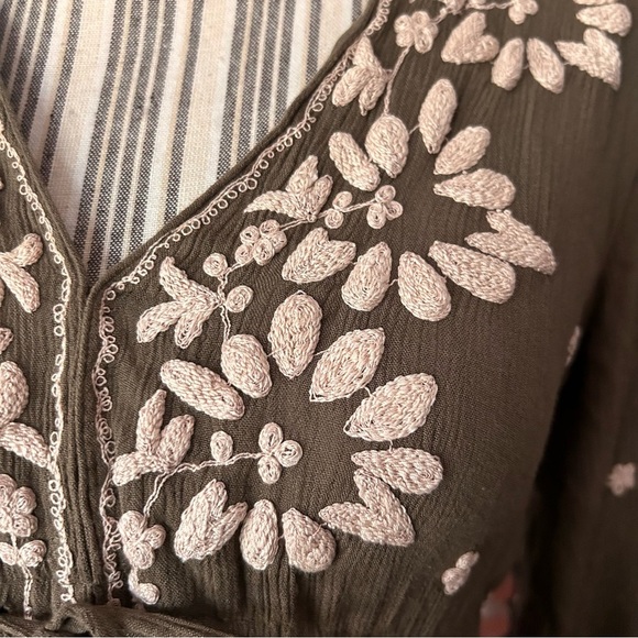 free people embroidered fable midi dress Cream Embroidered Maxi Dress | Dresses main image 1
